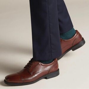 Bostonian Wenham Cap Brown Leather Oxford Dress Shoes (Size 8.5)
